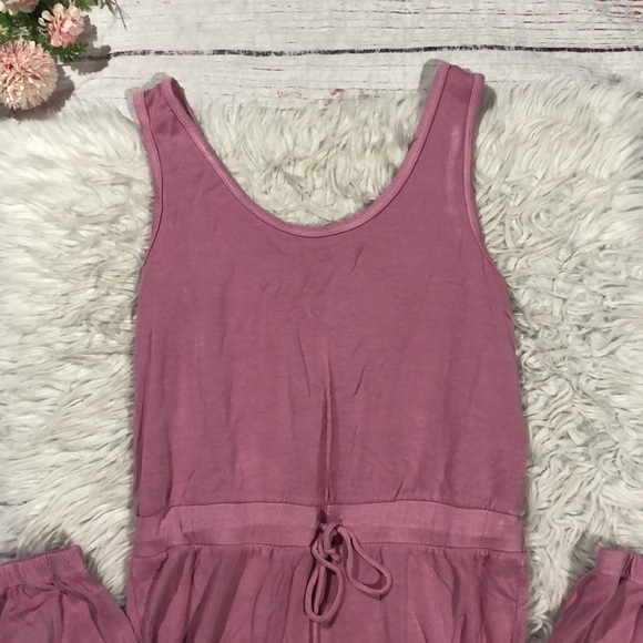 NWT Lulu's Winslet Pink Drawstring Loungewear Jogger Jumpsuit - Picture 6 of 11